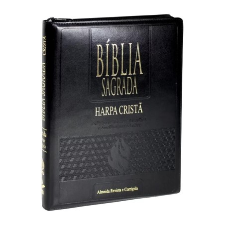 Bíblia Sagrada com Harpa Cristã | ARC | Letra Gigante | Capa Preta C/ Índice